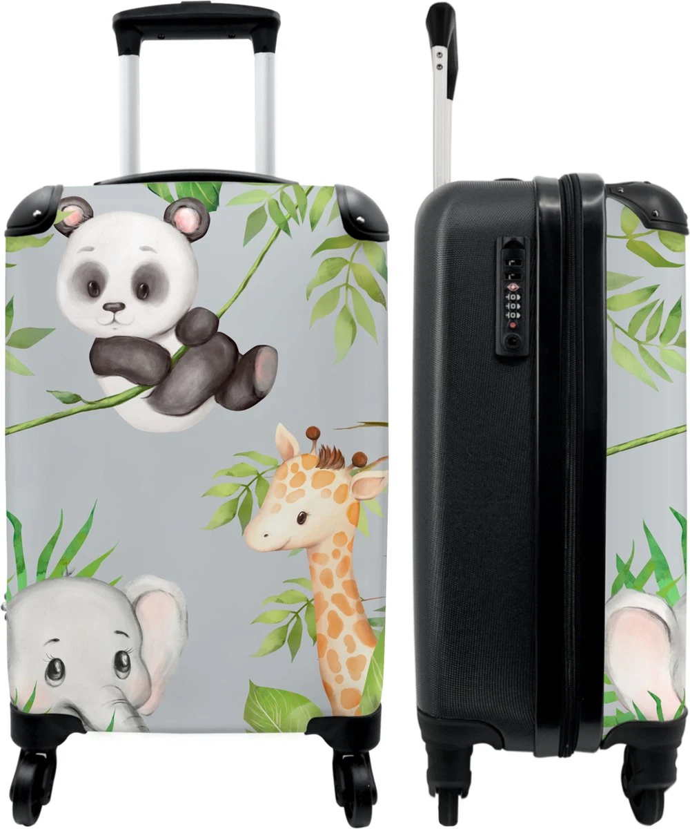 NoBoringSuitcases.com® Koffer - Jungle - Panda - Olifant - Giraffe - Kinderen - Past Binnen 55x40x20 Cm En 55x35x25 Cm - Handbagage - Trolley - Fotokoffer - Cabin Size - Print 1 NoBoringSuitcases.com® Koffer - Jungle - Panda - Olifant - Giraffe - Kinderen - Past Binnen 55x40x20 Cm En 55x35x25 Cm - Handbagage - Trolley - Fotokoffer - Cabin Size - Print