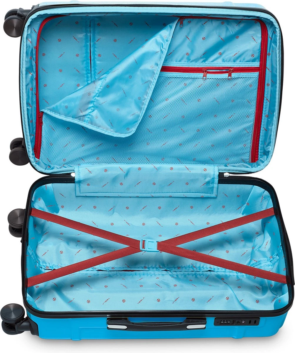 Tesla PC - Reiskoffer - 65 Cm - 4 Wielen - Licht Blauw 3 Tesla PC - Reiskoffer - 65 Cm - 4 Wielen - Licht Blauw - Afbeelding 3