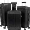 Travelsuitcase - Parma- Losse Reiskoffer - Polycarbonaat- Zwart - Hoogglans - Maat S / 42 Liter