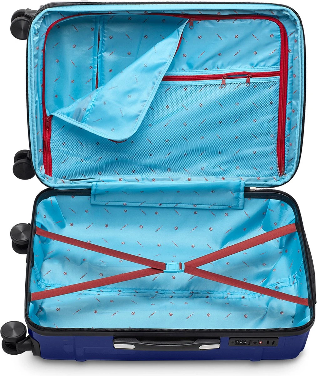 Tesla PC - Reiskoffer - 65 Cm - 4 Wielen - Blauw 3 Tesla PC - Reiskoffer - 65 Cm - 4 Wielen - Blauw - Afbeelding 3