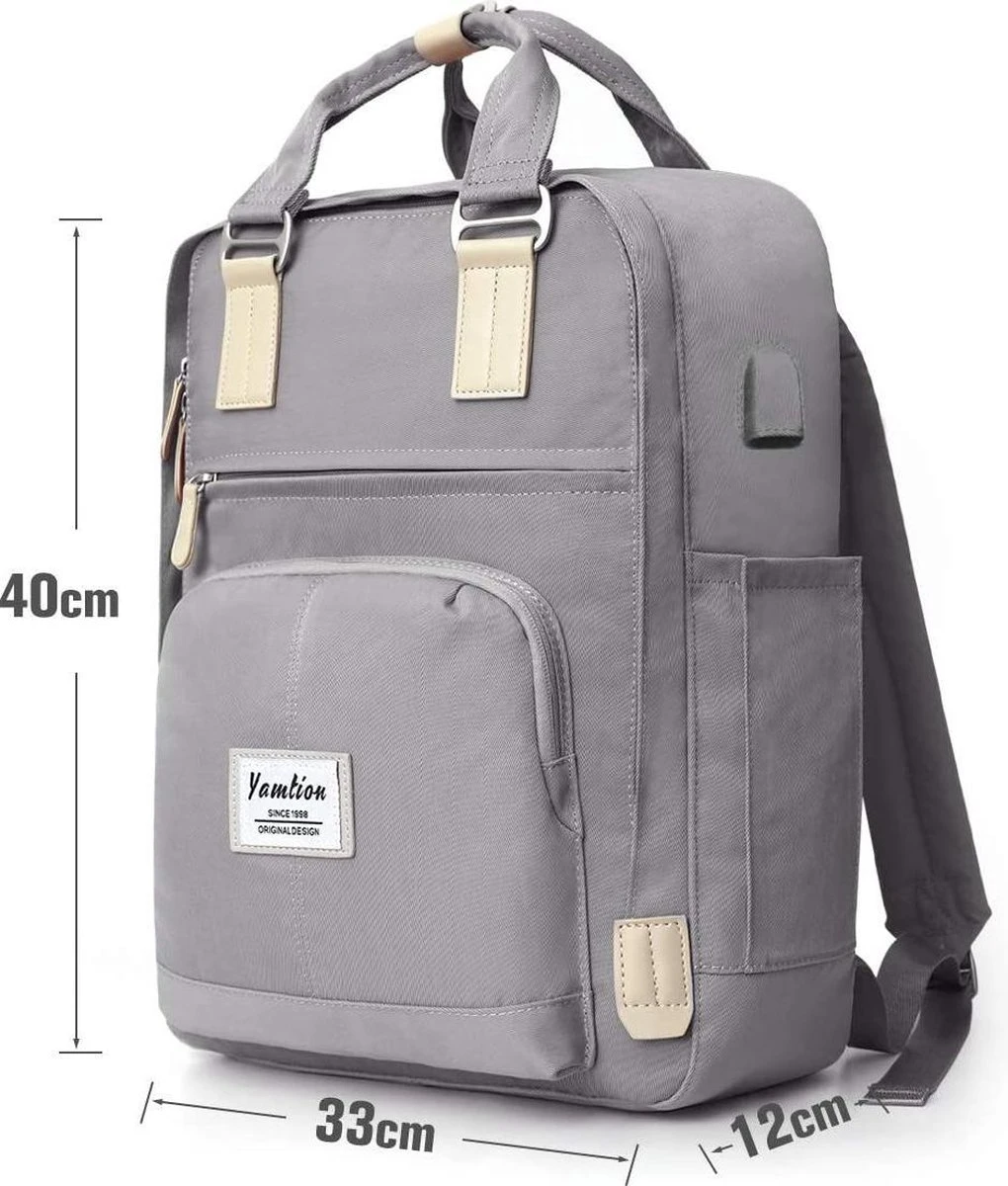 Merkloos Veran Rugtas - Rugzak - 30 Liter - 15,6" Laptopvak - Boekentas - Vintage - Heren - Dames - Laptop - School - Boekentas - Grijs 5 Merkloos Veran Rugtas - Rugzak - 30 Liter - 15,6" Laptopvak - Boekentas - Vintage - Heren - Dames - Laptop - School - Boekentas - Grijs - Afbeelding 5