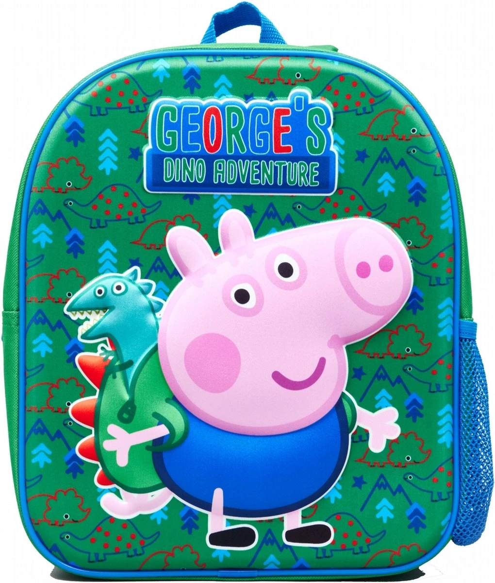 Peppa Pig George Dino Peuter Jongens Rugzak 3D 1 Peppa Pig George Dino Peuter Jongens Rugzak 3D
