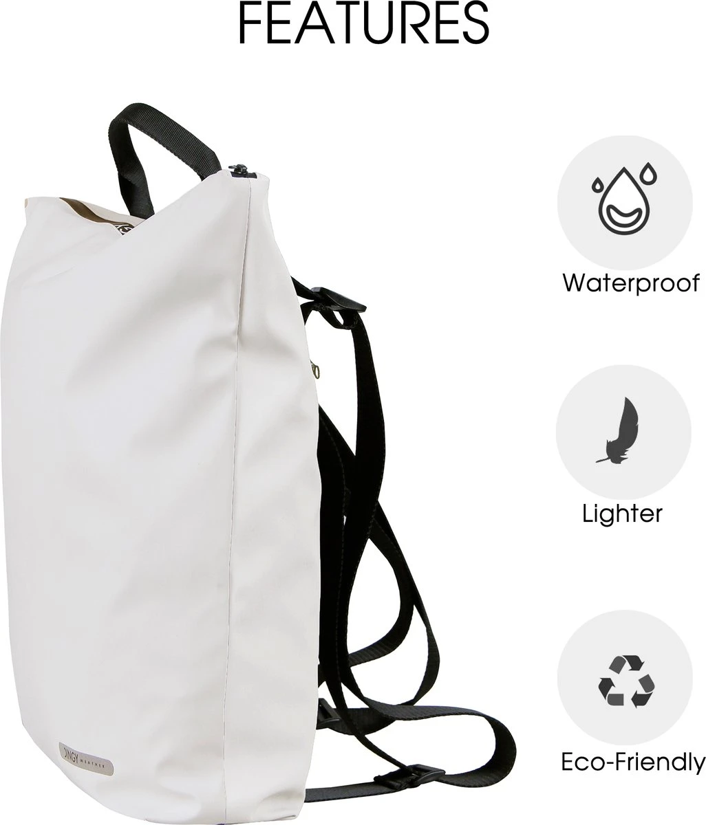 Dingy Weather - Rugzak Unisex - Model Olga - 20 Liter - Wit 8 Dingy Weather - Rugzak Unisex - Model Olga - 20 Liter - Wit - Afbeelding 8