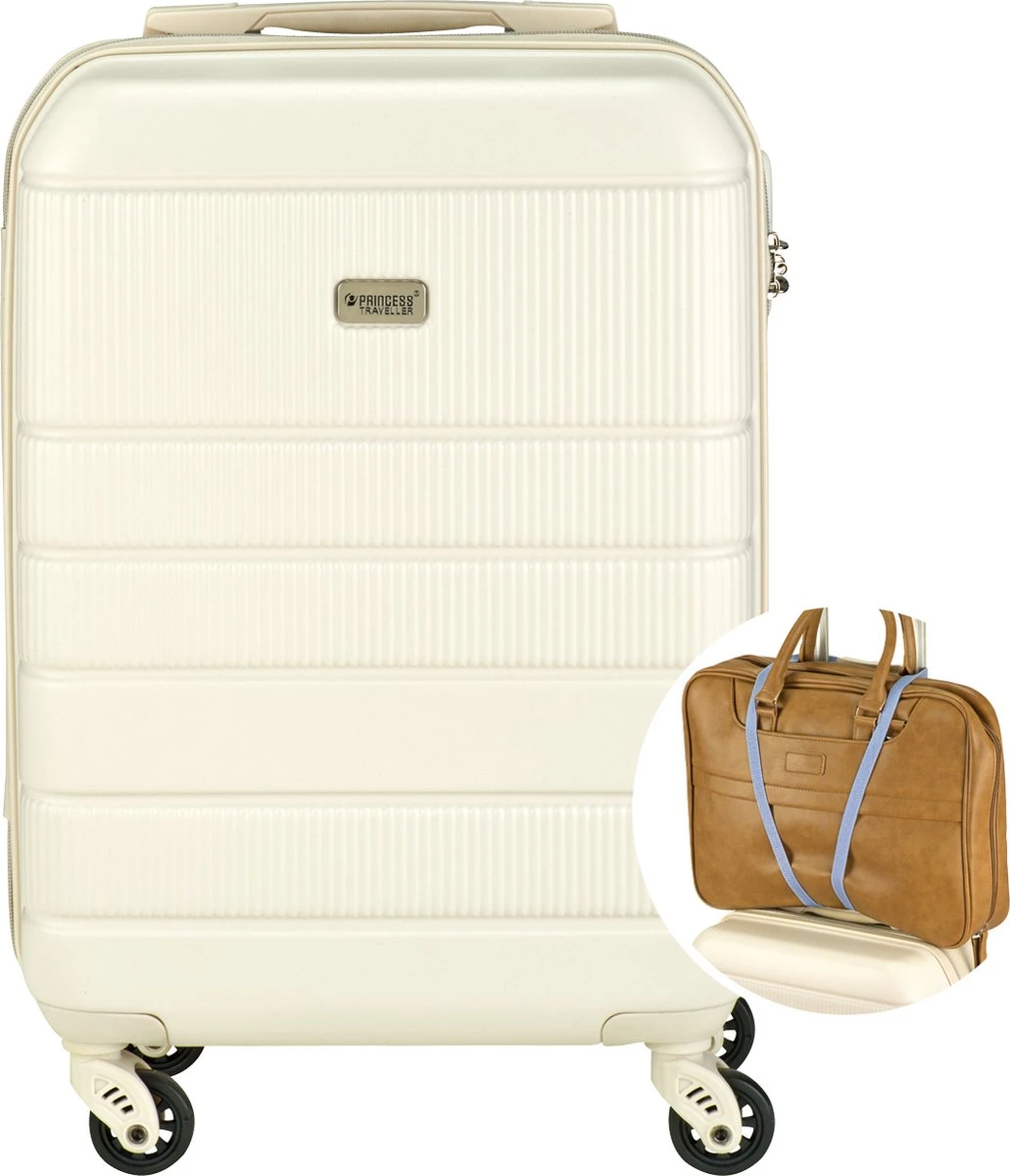 Princess Traveller Florence - Handbagagekoffer Met Strap - Crème - S - 55cm 7 Princess Traveller Florence - Handbagagekoffer Met Strap - Crème - S - 55cm - Afbeelding 7