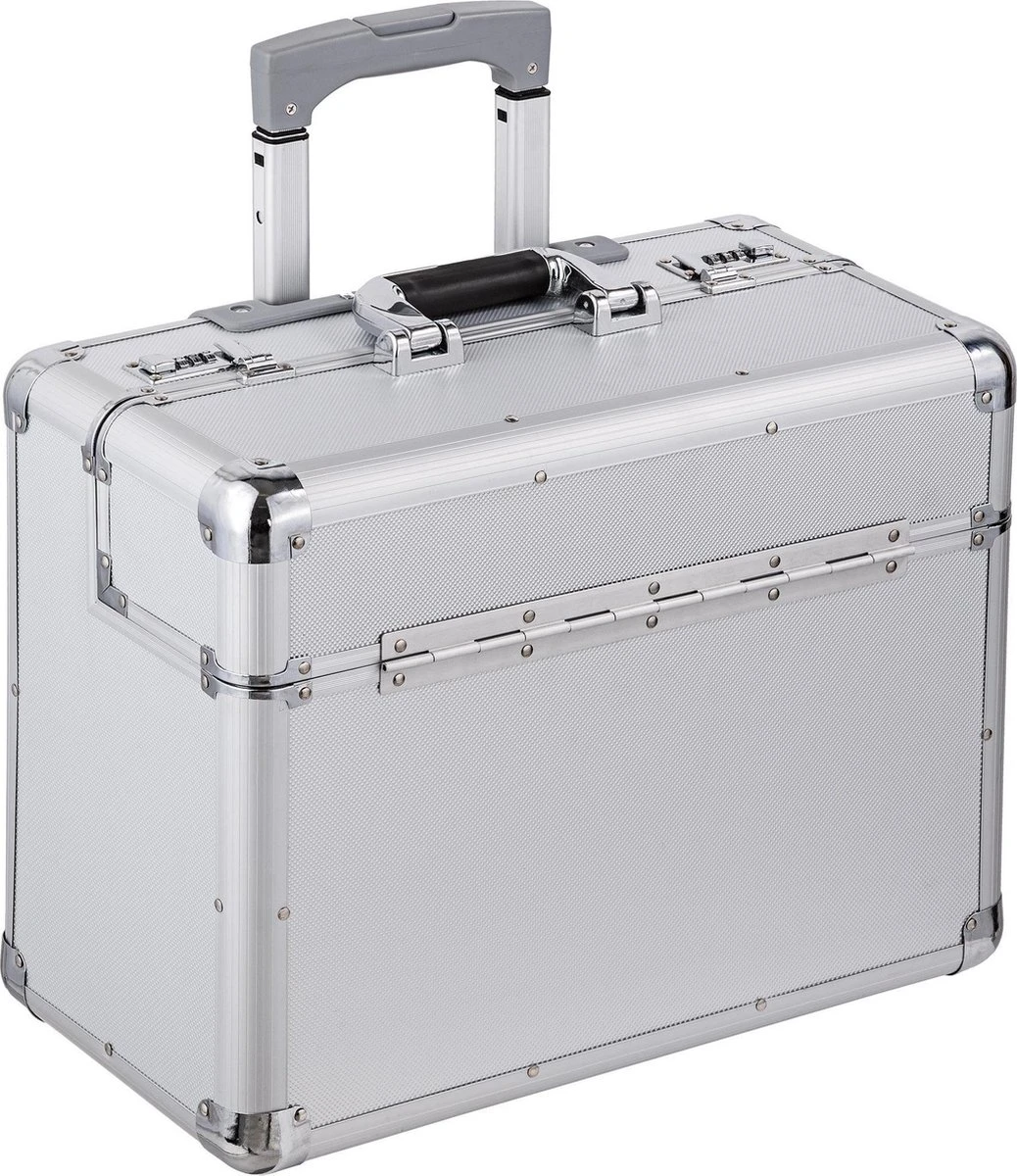 Tectake Business Pilotenkoffer - 39 Cm - Zilver 1 Tectake Business Pilotenkoffer - 39 Cm - Zilver
