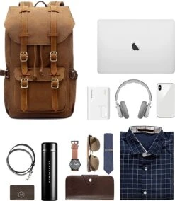 EV - Rugzak Canvas - Leder Details 7 EV - Rugzak Canvas - Leder Details -Kofferland Goedkope Winkel 1045x1200 3