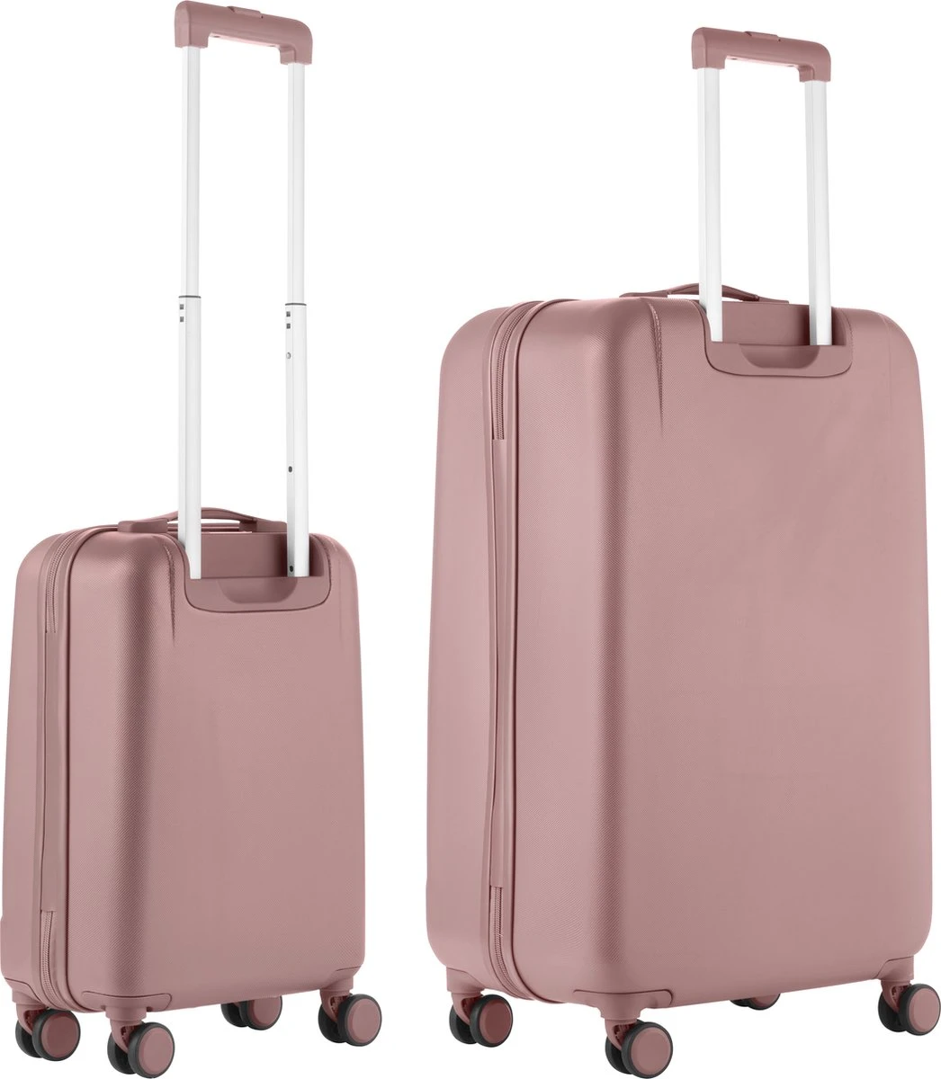 CarryOn Skyhopper Kofferset – TSA Handbagage + Reiskoffer 78cm – Dubbele Wielen - Old Pink 2 CarryOn Skyhopper Kofferset – TSA Handbagage + Reiskoffer 78cm – Dubbele Wielen - Old Pink - Afbeelding 2