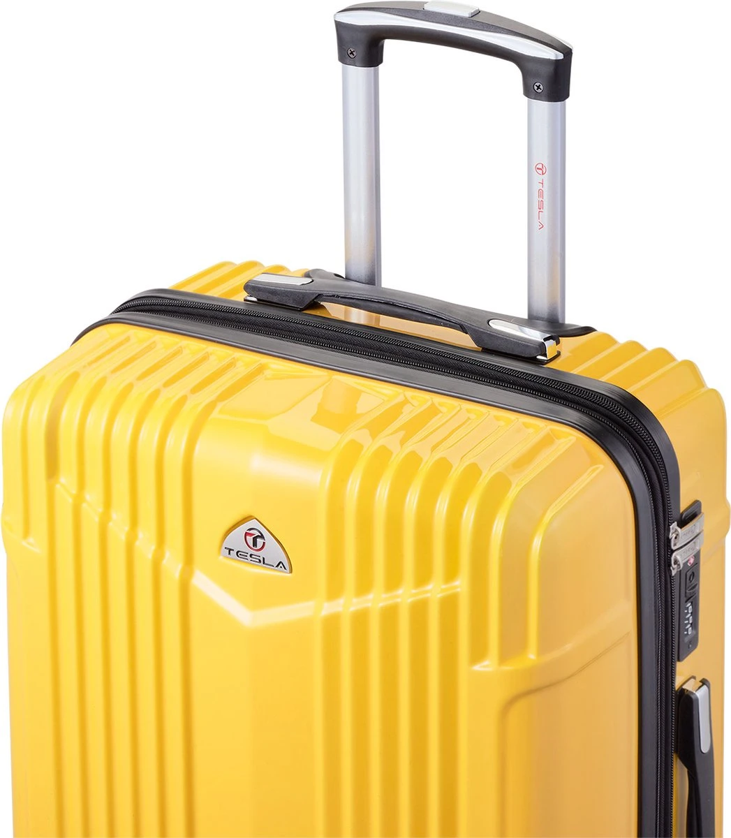 Tesla PC - Reiskoffer - 65 Cm - 4 Wielen - Geel 4 Tesla PC - Reiskoffer - 65 Cm - 4 Wielen - Geel - Afbeelding 4