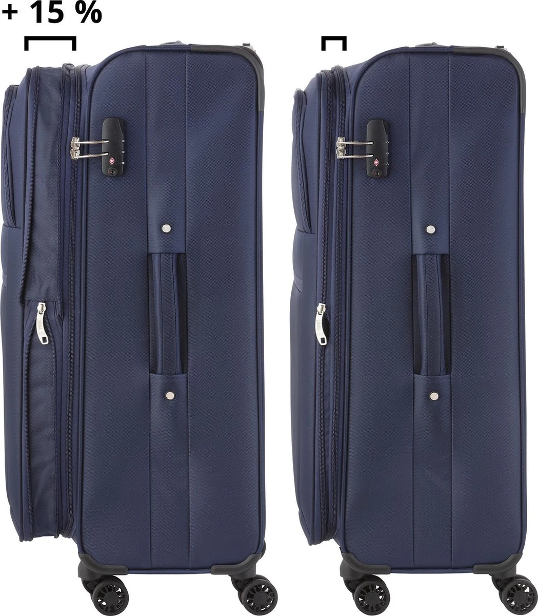 Travelz Softspinner TSA Reiskoffer 67cm - Zachte Reiskoffer Met Expander - Blauw 2 Travelz Softspinner TSA Reiskoffer 67cm - Zachte Reiskoffer Met Expander - Blauw - Afbeelding 2