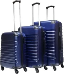 Castillo Trimix 3 Delige ABS Kofferset - Donkerblauw