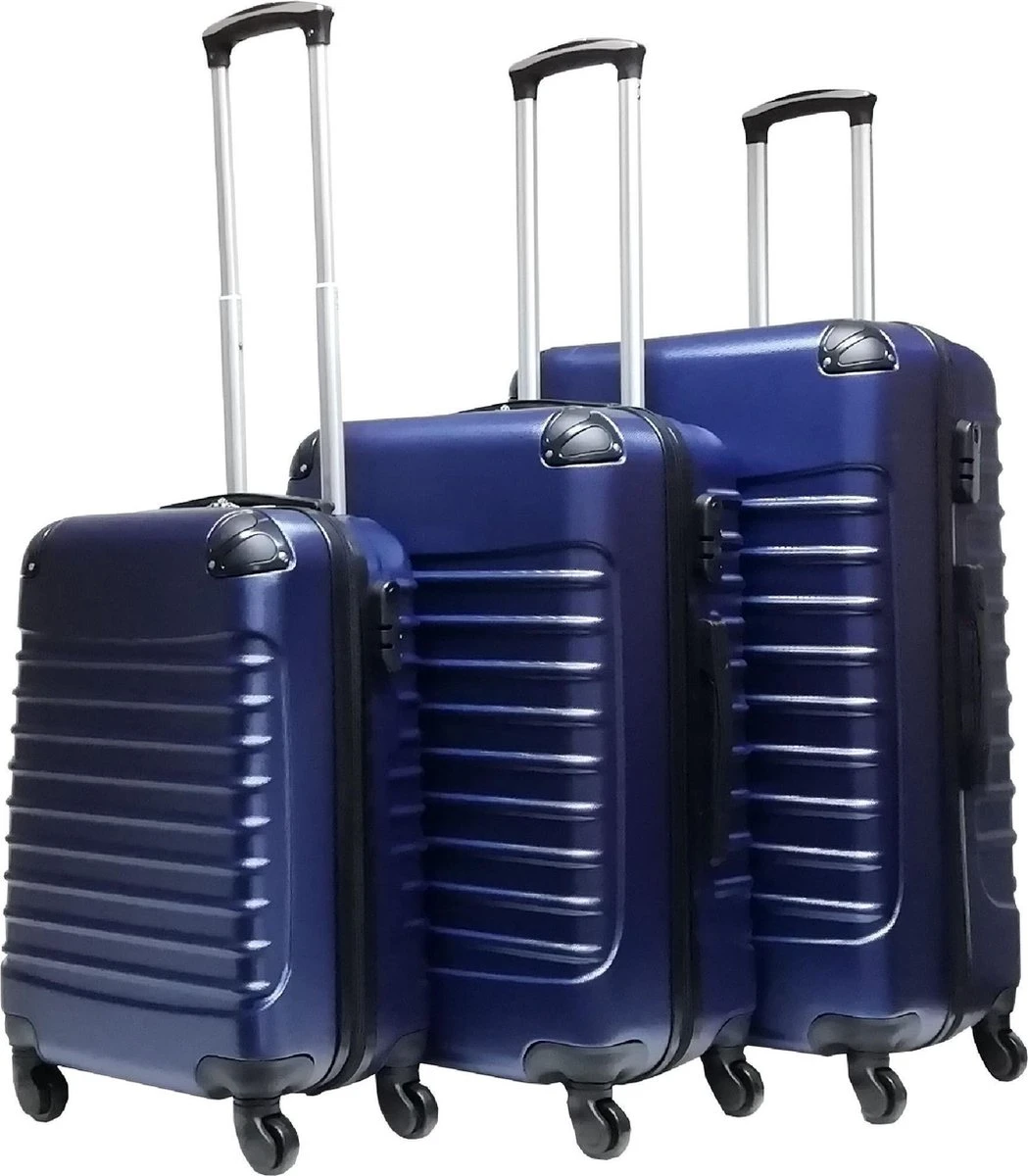 Castillo Trimix 3 Delige ABS Kofferset - Donkerblauw 1 Castillo Trimix 3 Delige ABS Kofferset - Donkerblauw