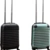 Travelerz Kofferset 2 Delig ABS Handbagage Koffers - Met Cijferslot - 27 Liter - Zwart - Groen