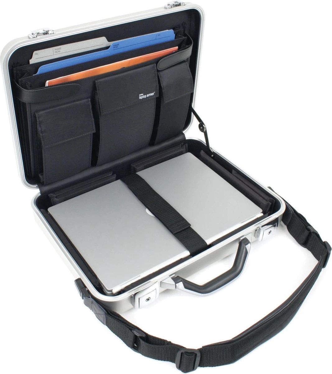 Matias Black Leatherette Attachékoffer (Universal 12" - 17") 2 Matias Black Leatherette Attachékoffer (Universal 12" - 17") - Afbeelding 2