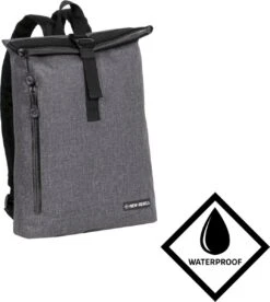 New Rebels® Vepo - Rugtas - Grijs- Waterbestendig - Roll-top - 87 - 19x20x4cm - Rugzak / Backpack -Kofferland Goedkope Winkel 1075x1200 2