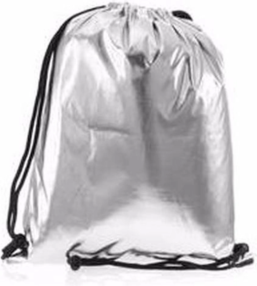 Merkloos Zilver Metallic Gymtas Met Rijgkoord 1 Merkloos Zilver Metallic Gymtas Met Rijgkoord