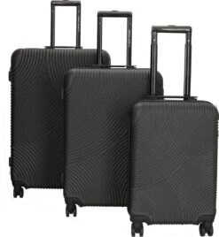 Enrico Benetti Louisville Driedelige Kofferset Hardcase - 39040 - Zwart