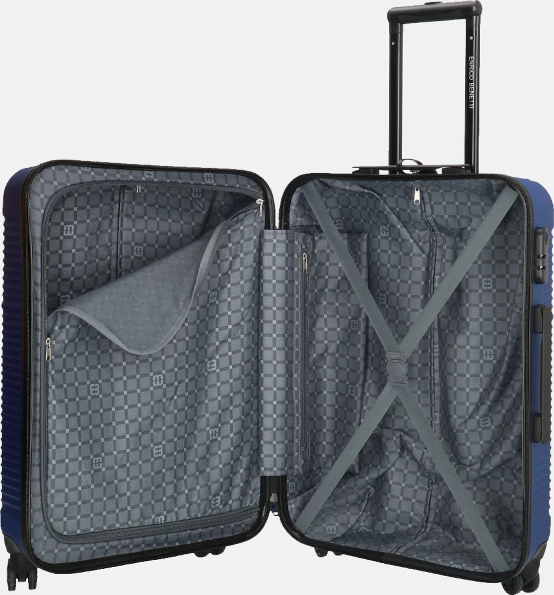 Enrico Benetti Koffer / Trolley / Reiskoffer - 65 X 41 X 25 Cm - 68 Liter - ABS - Maat M - Louisville - Blauw 3 Enrico Benetti Koffer / Trolley / Reiskoffer - 65 X 41 X 25 Cm - 68 Liter - ABS - Maat M - Louisville - Blauw - Afbeelding 3