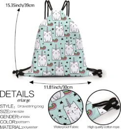 Zwemtas - Gymtas "Unicat" - Luxe Rugtas Met Trekkoorden - School Tas - Rugzak -Kofferland Goedkope Winkel 1129x1200 2