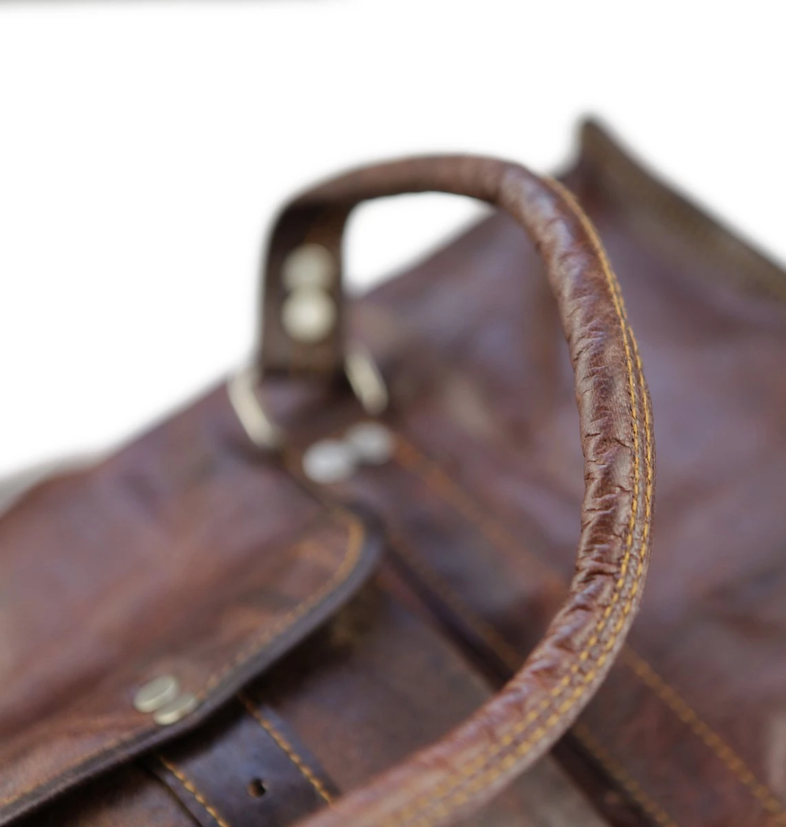 Duffeltas Weekendtas 50 X 24 X 24 Cm - Echte Leder - Cognac Bruin Leder – Reistas - Sporttas 5 Duffeltas Weekendtas 50 X 24 X 24 Cm - Echte Leder - Cognac Bruin Leder – Reistas - Sporttas - Afbeelding 5