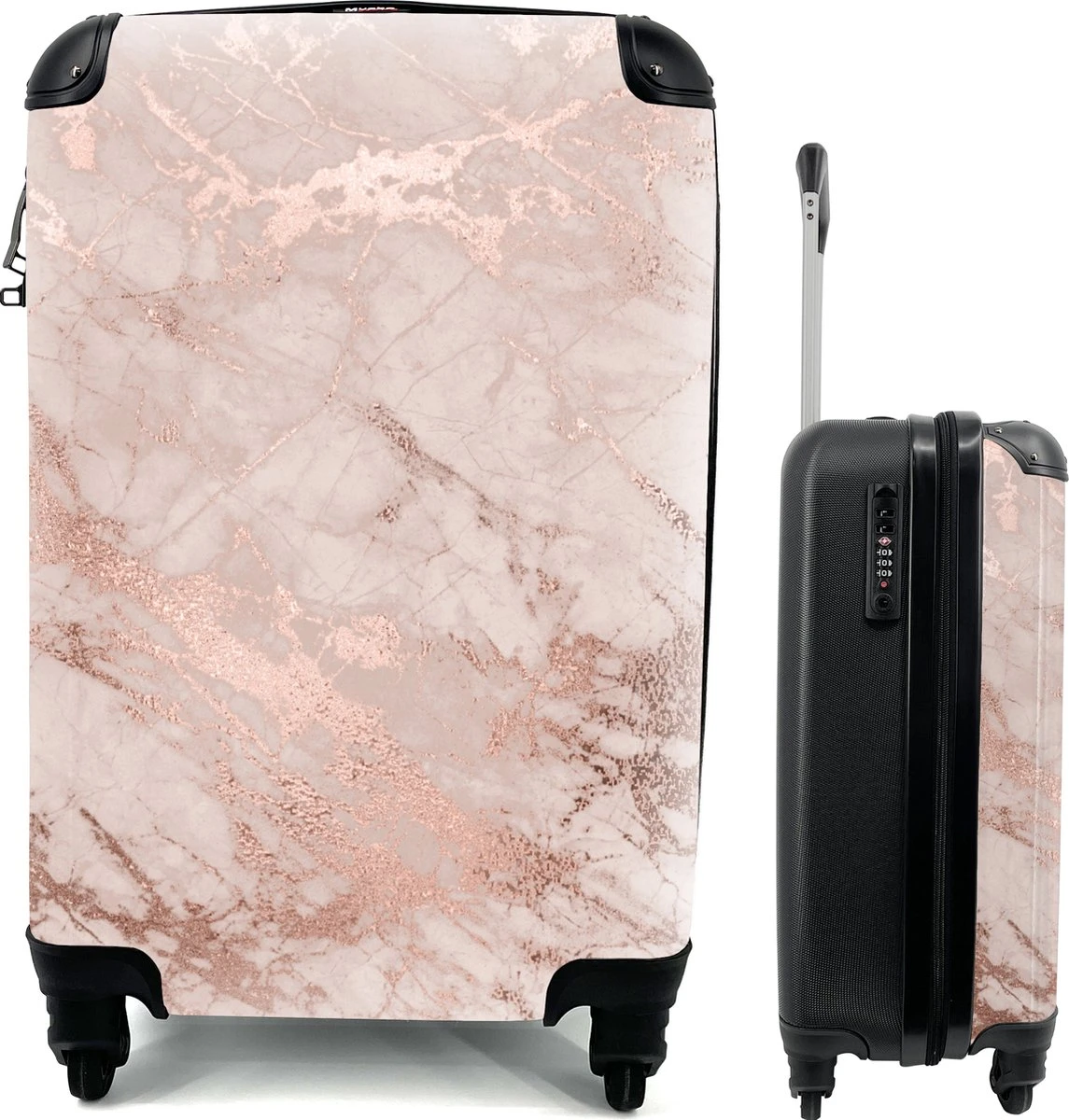 MuchoWow® Koffer - Marmer - Roze - Luxe - Marmerlook - Glitter - Design - Past Binnen 55x40x20 Cm En 55x35x25 Cm - Handbagage - Trolley - Fotokoffer - Cabin Size - Print 1 MuchoWow® Koffer - Marmer - Roze - Luxe - Marmerlook - Glitter - Design - Past Binnen 55x40x20 Cm En 55x35x25 Cm - Handbagage - Trolley - Fotokoffer - Cabin Size - Print
