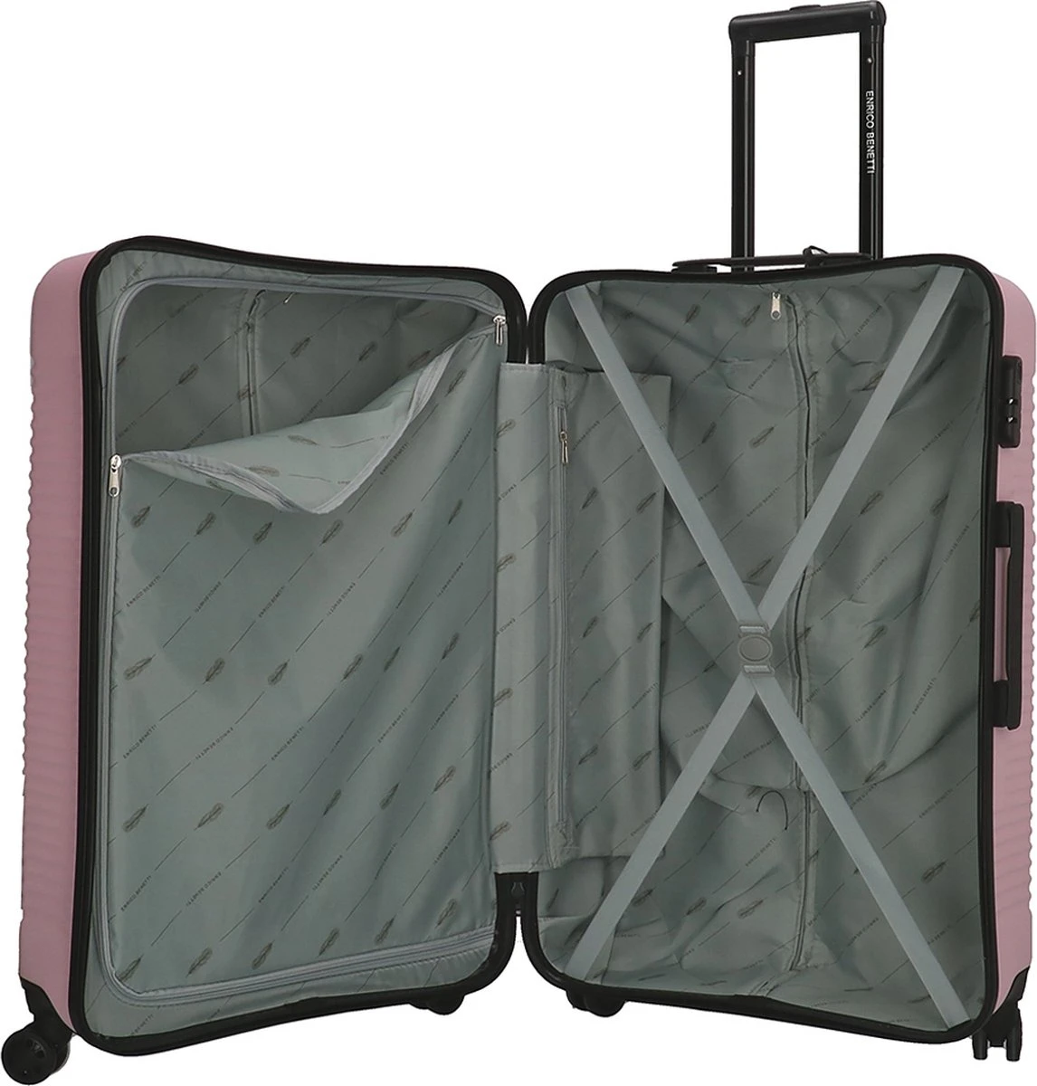 Enrico Benetti Koffer / Trolley / Reiskoffer - 75 X 46 X 25 Cm - 93 Liter - ABS - Maat L - Louisville - Roze 5 Enrico Benetti Koffer / Trolley / Reiskoffer - 75 X 46 X 25 Cm - 93 Liter - ABS - Maat L - Louisville - Roze - Afbeelding 5