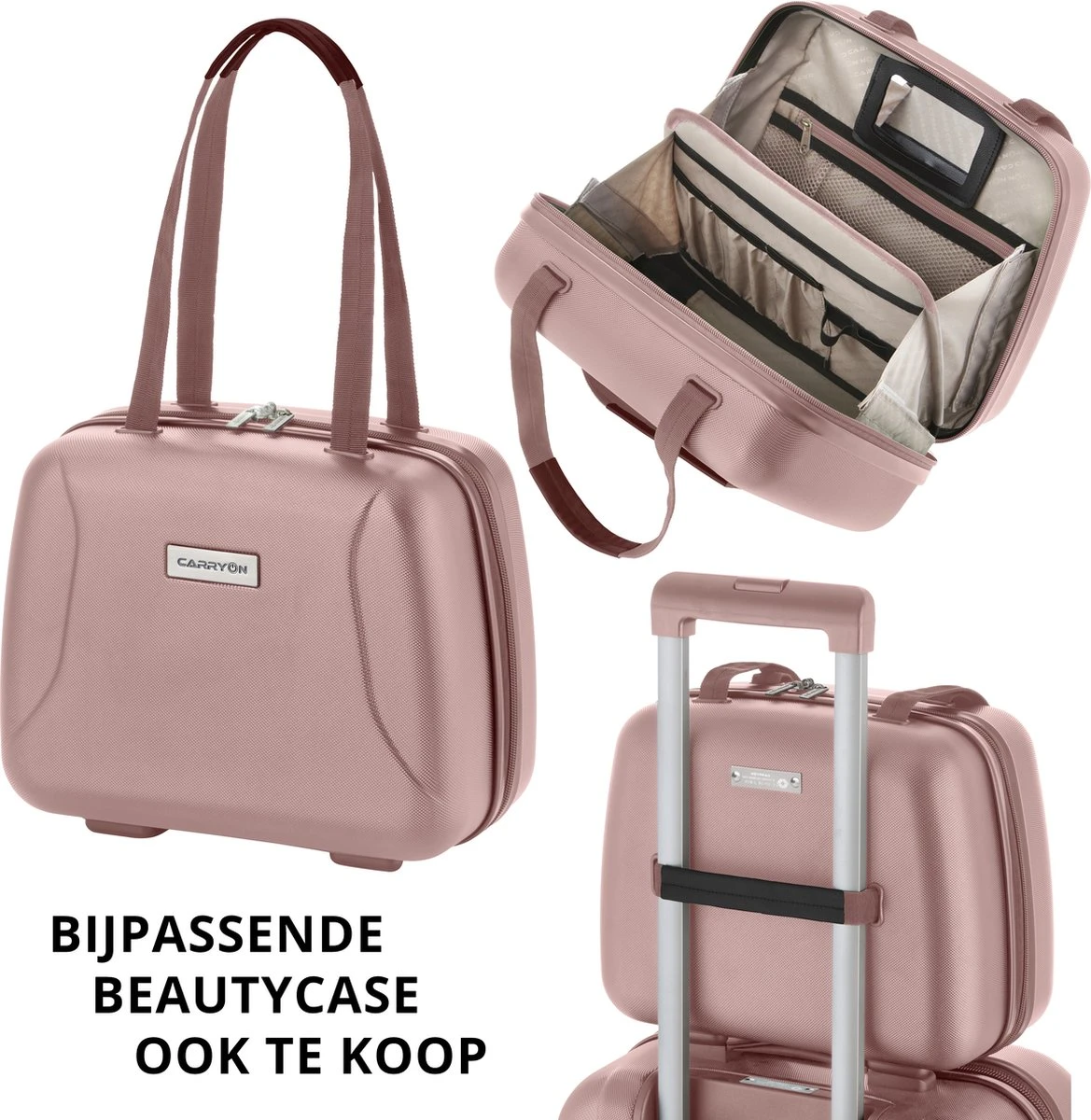 CarryOn Skyhopper Kofferset – TSA Handbagage + Reiskoffer 78cm – Dubbele Wielen - Old Pink 7 CarryOn Skyhopper Kofferset – TSA Handbagage + Reiskoffer 78cm – Dubbele Wielen - Old Pink - Afbeelding 7