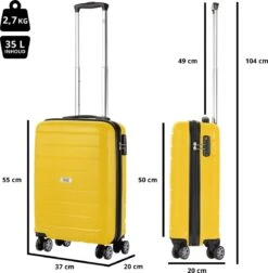 TravelZ Big Bars Handbagagekoffer 55cm Met TSA-slot - Ultrasterk - Geel 13 TravelZ Big Bars Handbagagekoffer 55cm Met TSA-slot - Ultrasterk - Geel -Kofferland Goedkope Winkel 1175x1200 1