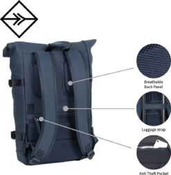 New Rebels® William - Rugtas - Roze - Waterafstotend - Roll-top - 15.615141312108 - 16L - 29x13x45cm - Rugzak / Backpack -Kofferland Goedkope Winkel 1176x1200