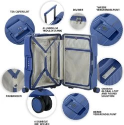 CarryOn Protector Luxe 2-delige Kofferset - TSA Trolleyset Handbagage En Groot - Kliksloten - Ultralicht - Blauw -Kofferland Goedkope Winkel 1189x1200 2