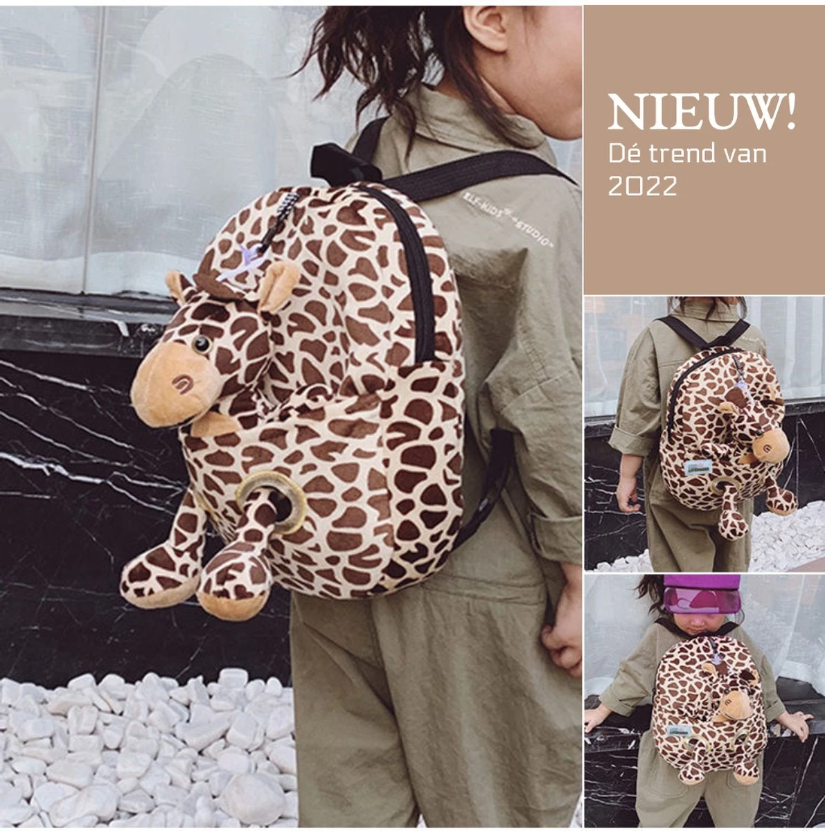 Good Lifehacks Kindertas - Rugzak - Meisje & Jongen - Schooltas - Reistas Kinderwagen - Knuffel Sinterklaas - Speenknuffel - Giraffe 5 Good Lifehacks Kindertas - Rugzak - Meisje & Jongen - Schooltas - Reistas Kinderwagen - Knuffel Sinterklaas - Speenknuffel - Giraffe - Afbeelding 5