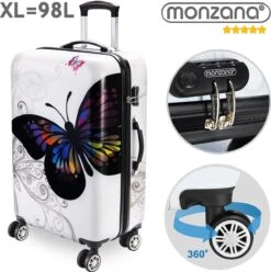 Monzana Hardcase Koffer Vlinder XL - Polycarbonaat 89L 75x49x29cm -Kofferland Goedkope Winkel 1197x1200