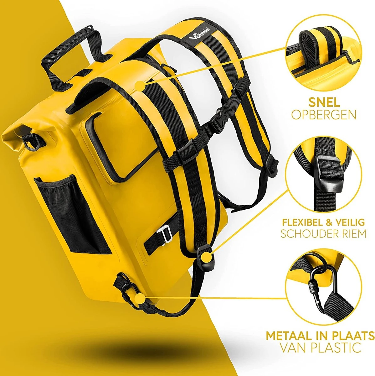 Valkental - 3in1 Fietstas - Geschikt Als Bagagetas, Rugzak En Schoudertas - Waterdicht & Reflecterend - 23L 3 Valkental - 3in1 Fietstas - Geschikt Als Bagagetas, Rugzak En Schoudertas - Waterdicht & Reflecterend - 23L - Afbeelding 3