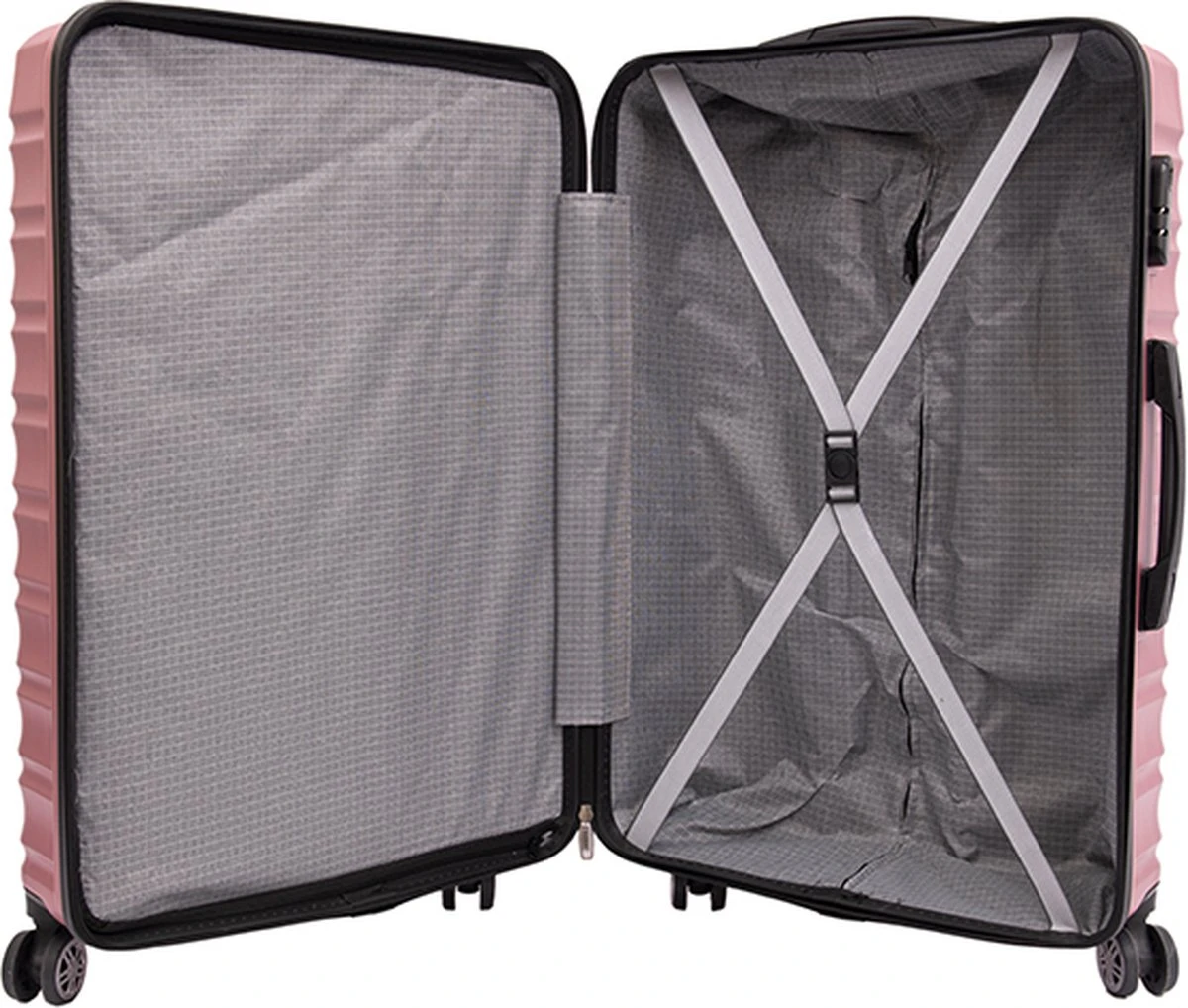 Tobeyz - Kofferset - 3-delig Roze Handbagage - Verrijdbaar Op 4 Wielen - Stevig ABS - Lichtgewicht, Trolley 3 Tobeyz - Kofferset - 3-delig Roze Handbagage - Verrijdbaar Op 4 Wielen - Stevig ABS - Lichtgewicht, Trolley - Afbeelding 3