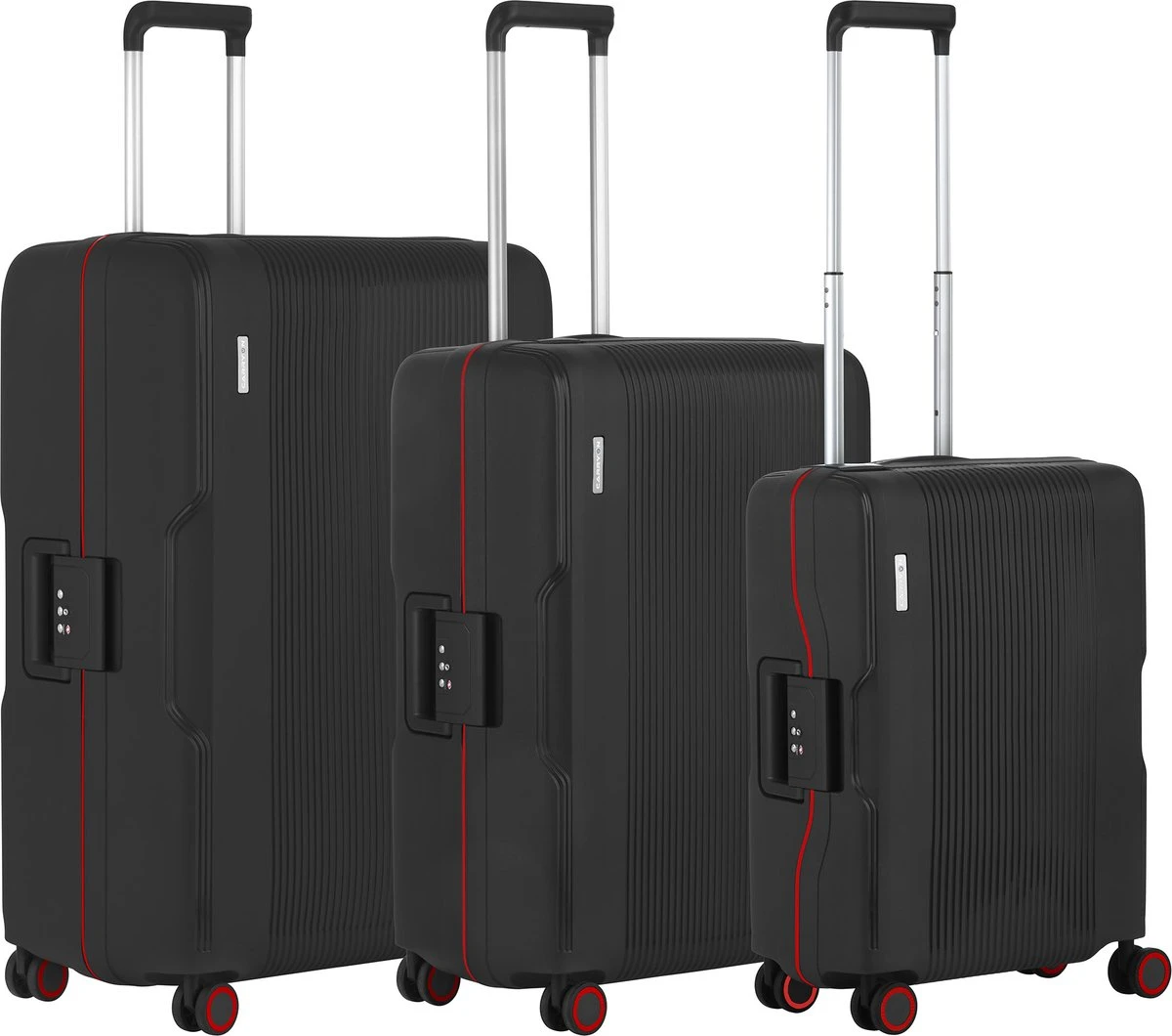 CarryOn Protector Luxe 3-delige Kofferset - Trolleyset Met TSA-kliksloten - Zwart 1 CarryOn Protector Luxe 3-delige Kofferset - Trolleyset Met TSA-kliksloten - Zwart