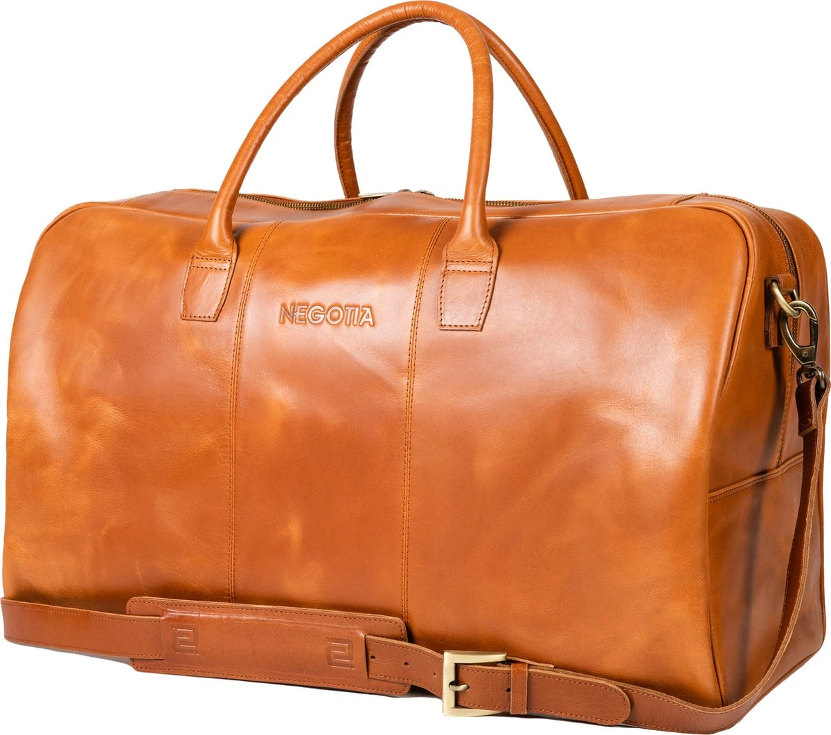 NEGOTIA Delta - Leren Weekendtas - Leren Reistas - Duffel Bag - 100% Luxe Top-Grain Leer - Bruin 9 NEGOTIA Delta - Leren Weekendtas - Leren Reistas - Duffel Bag - 100% Luxe Top-Grain Leer - Bruin - Afbeelding 9