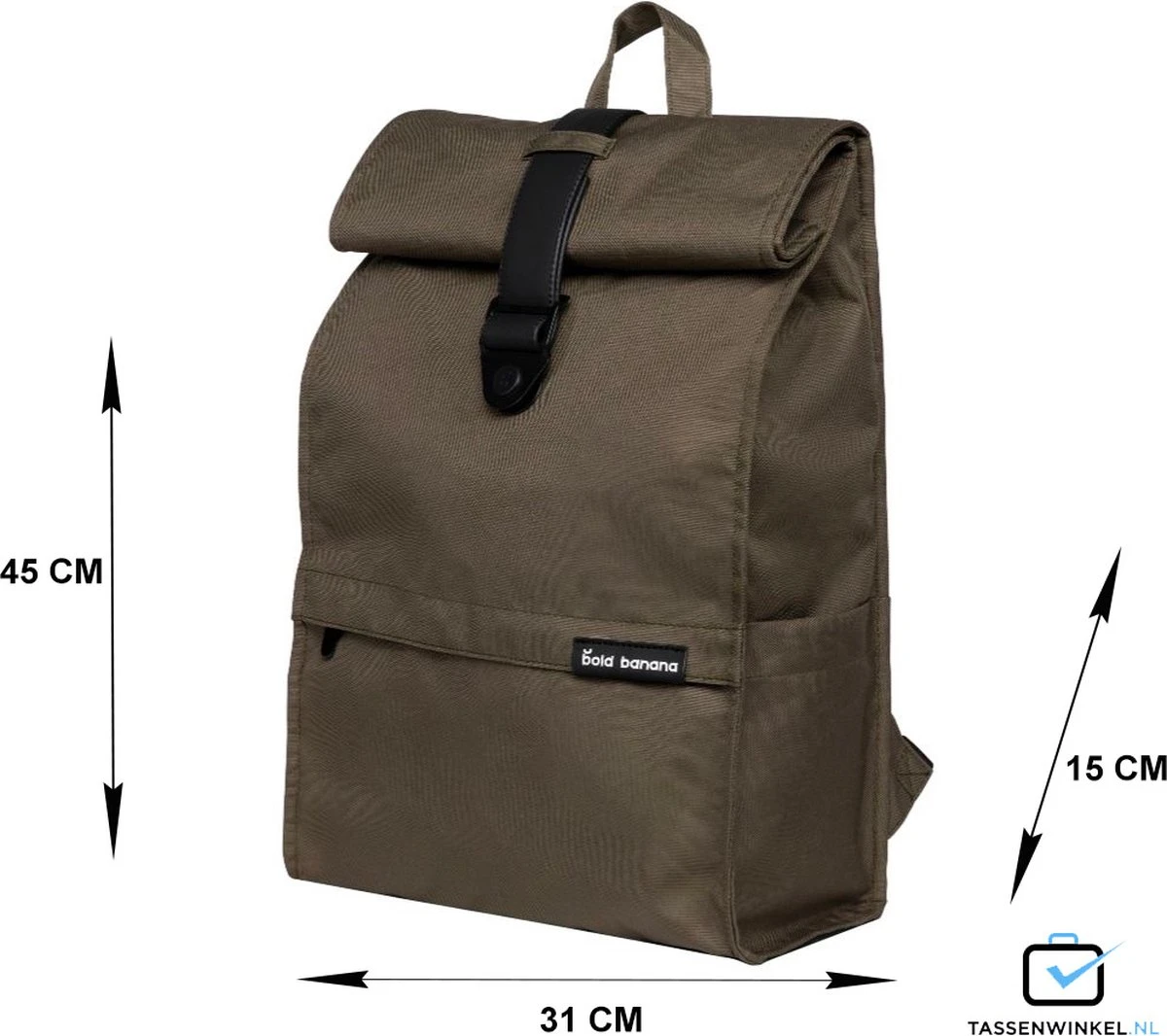 Bold Banana - Laptoprugzak Roll Top - Green Knight 14 Bold Banana - Laptoprugzak Roll Top - Green Knight - Afbeelding 14