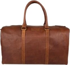 Fana Bags Leren Weekendtas Cognac - Leren Reistas - Grote Reistas Leder - Cadeau Mannen - Reistas/Weekendtas/Sporttas Echt Leer - Duffel Bag