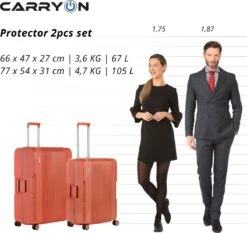CarryOn Protector Luxe Kofferset - TSA Trolleyset M+L Formaat Met Kliksloten - Terra -Kofferland Goedkope Winkel 1200x1130 5