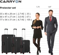 CarryOn Protector Luxe 3-delige Kofferset - Trolleyset Met TSA-kliksloten - Zwart 11 CarryOn Protector Luxe 3-delige Kofferset - Trolleyset Met TSA-kliksloten - Zwart -Kofferland Goedkope Winkel 1200x1130 6