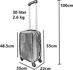 SB Travelbags Handbagage Koffer 55cm 4 Wielen Trolley - Blauw -Kofferland Goedkope Winkel 1200x1150 1