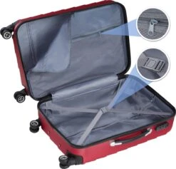 Tectake - Kofferset Trolleyset Reisset - 3-dlg Hardshell Wijnrood - 402670 -Kofferland Goedkope Winkel 1200x1150 3