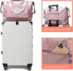 Merkloos Opvouwbare Handbagage Reistas – Opvouwbaar Tot 28 X 18 Cm – Lichtgroen -Kofferland Goedkope Winkel 1200x1155 1