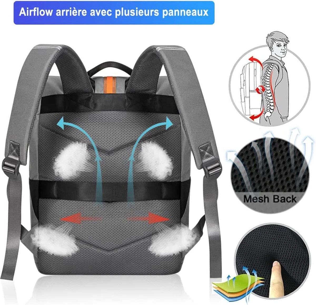 Rugzak Voor Dames En Meisjes, Waterdichte Retro Laptoprugzak Met 15,6 Inch Laptopvak, Modieuze Rugzak, Schoolrugzak Voor Business, Reizen, Vrije Tijd, Werk, School, Werk, Grijs 7 Rugzak Voor Dames En Meisjes, Waterdichte Retro Laptoprugzak Met 15,6 Inch Laptopvak, Modieuze Rugzak, Schoolrugzak Voor Business, Reizen, Vrije Tijd, Werk, School, Werk, Grijs - Afbeelding 7