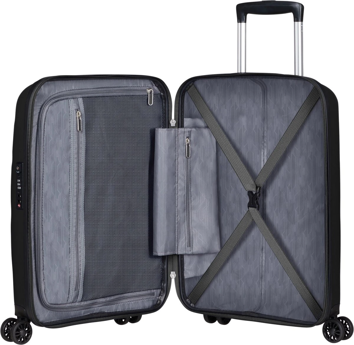 American Tourister Reiskoffer - Bon Air Dlx Spinner 55/20 Tsa (Handbagage) Black 4 American Tourister Reiskoffer - Bon Air Dlx Spinner 55/20 Tsa (Handbagage) Black - Afbeelding 4