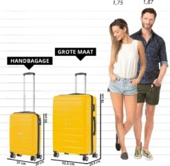TravelZ Big Bars Kofferset - Trolleyset TSA 2-delig - Handbagage En Groot - Geel -Kofferland Goedkope Winkel 1200x1169 10