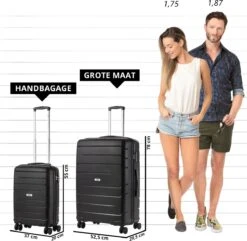 TravelZ Big Bars Kofferset - Trolleyset TSA 2-delig - Handbagage En Groot - Zwart 12 TravelZ Big Bars Kofferset - Trolleyset TSA 2-delig - Handbagage En Groot - Zwart -Kofferland Goedkope Winkel 1200x1169 12