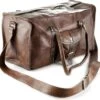 Duffeltas Weekendtas 50 X 24 X 24 Cm - Echte Leder - Cognac Bruin Leder – Reistas - Sporttas