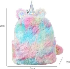 Unicorn Rugzak Zilver Multi Paars Roze Fluffy Bal -Kofferland Goedkope Winkel 1200x1176 3