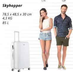 CarryOn Skyhopper Reiskoffer - 78cm TSA Trolley Met OKOBAN - Dubbele Wielen - Wit -Kofferland Goedkope Winkel 1200x1185 2