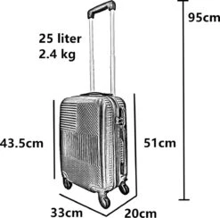 Handbagage Koffer 51cm 4 Wielen Trolley - Zilver -Kofferland Goedkope Winkel 1200x1186